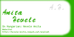 anita hevele business card